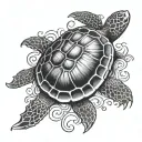 turtle and octopus shell tattoo design idea