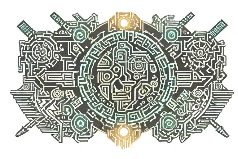 Aztec warrior tattoo design idea