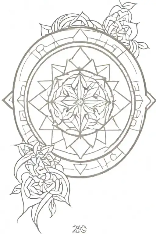 A black and white mandala design incorporating elements that represent your son's personality or interests, with his birthdate subtly woven into the pattern tattoo design idea