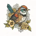 calliope wren tattoo design idea