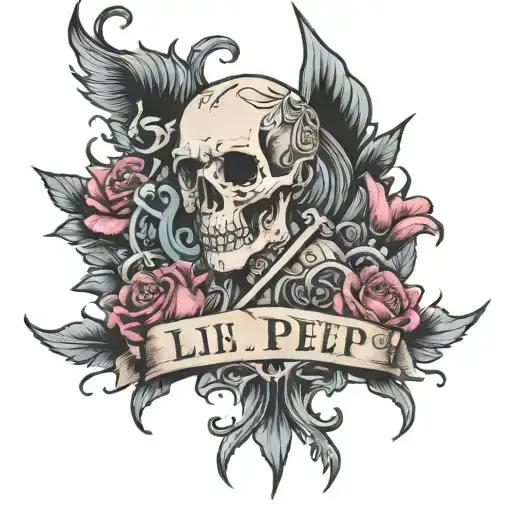 lil peep lyrics incorporated into the design tattoo design idea