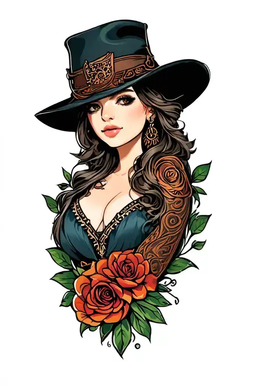 tooled leather tattoo design idea