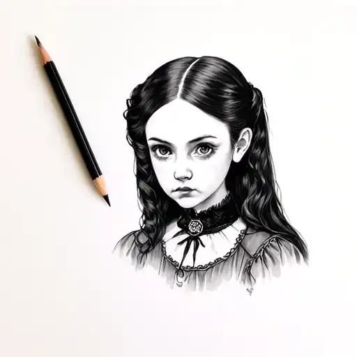 Wednesday Addams tattoo design idea