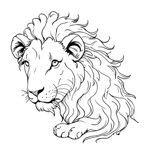 lion in the shadow of a lamb tattoo design idea