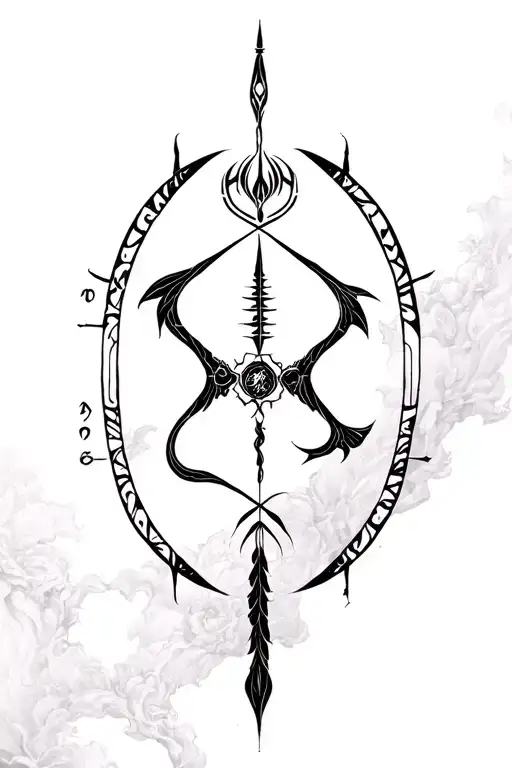 sagittarius, virgo and capricorn fusion zodiac tattoo design idea
