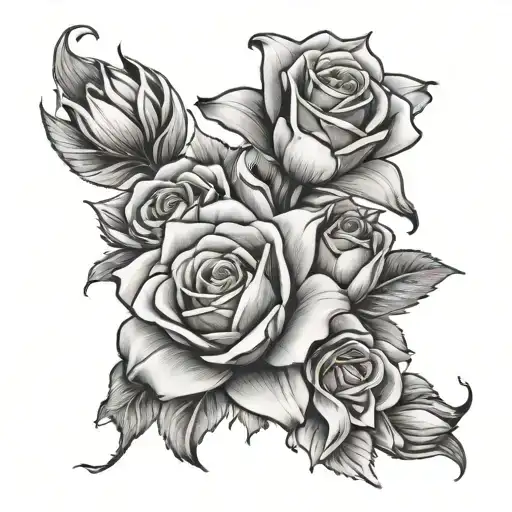 roses lily flower mum dad memorial tattoo design idea