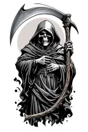 grim reaper with scythe tattoo design idea