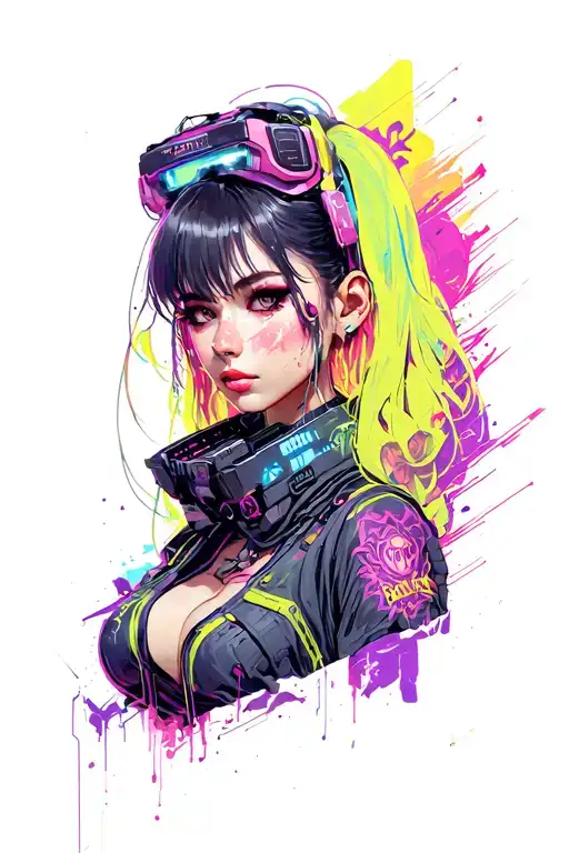 cyberpunk edgerunners Rebecca tattoo design idea
