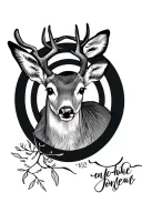 baby deer with scope target around head tattoo design idea