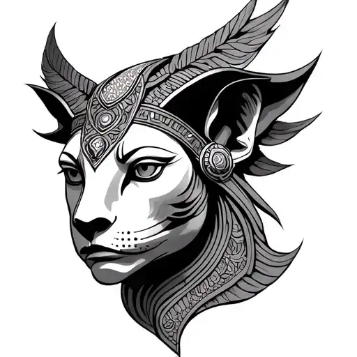 Sekhmet tattoo design idea