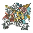 my daughters name Isla Stella Elly with her birthday April 30th 2024 tattoo design idea