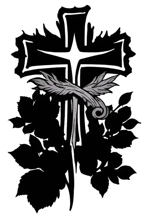 make me a cool first tattoo with a cross tattoo design idea