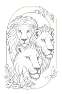 lion and lamb faces Stare tattoo design idea