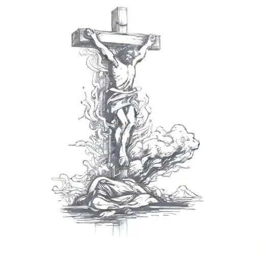 the crucifixion of jesus tattoo design idea