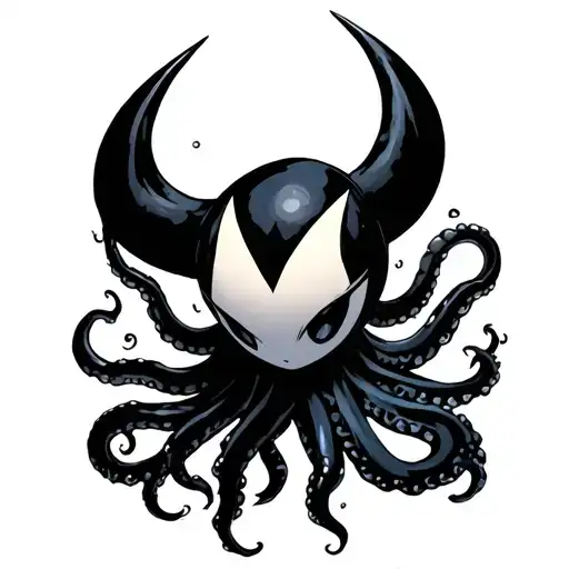 hollow knight soul and his void tentacles tattoo design idea