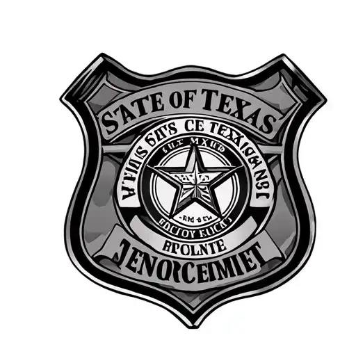 State of Texas and law enforcement badge intertwined tattoo design idea
