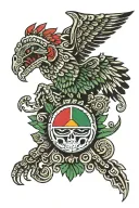 aztec mexican flag tattoo design idea