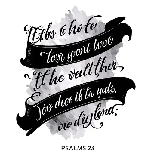 psalms 23 verse written tattoo design idea