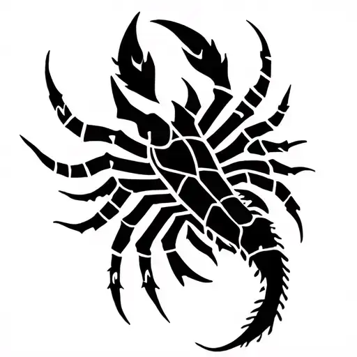 Scorpio Pisces Zodiac Sign With Tail Shape tattoo design idea