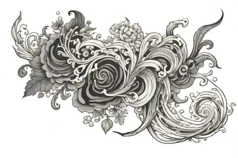 Suminagashi tattoo design idea