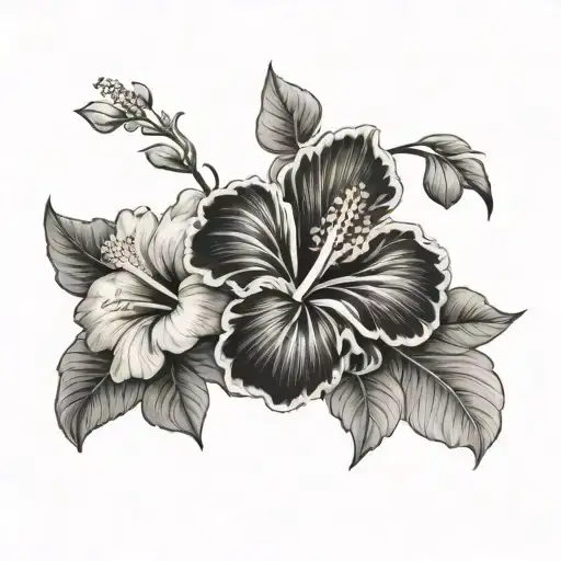 hibiscus flowers, christ related forarm tattoo design idea