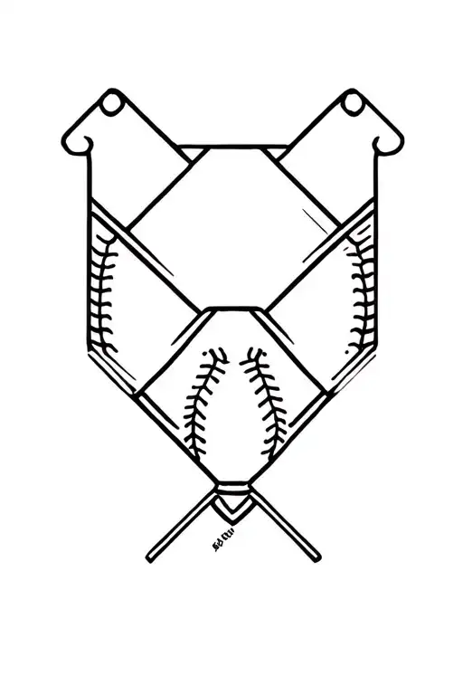 baseball diamond tattoo design idea