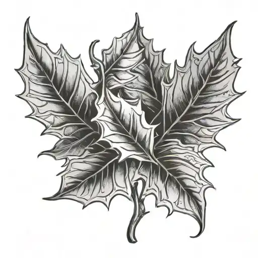 Holly Leaf tattoo design idea