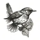 Robin flying tattoo design idea