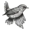Robin flying tattoo design idea