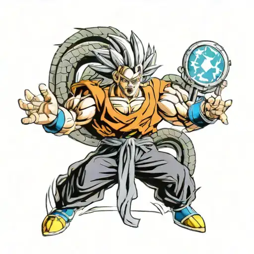 dragonball z full body charging tattoo design idea