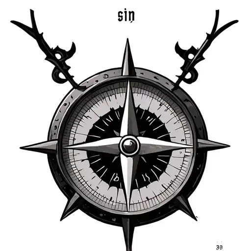 Hunting Compass tattoo design idea