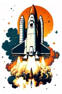Space shuttle launching tattoo design idea