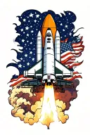 Space shuttle launching tattoo design idea