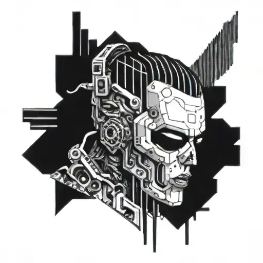 cyberpunk 4k tattoo design idea
