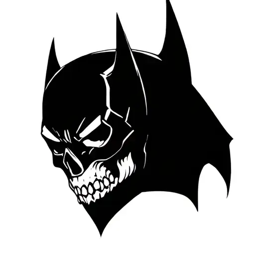 mexican batman skull tattoo design idea