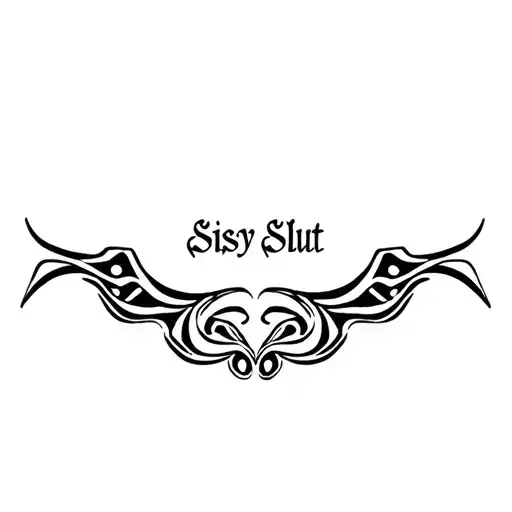 "Sissy Slut" "tribal" "pinstripes" "color" tattoo design idea