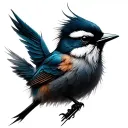 bird made of music notes tattoo design idea