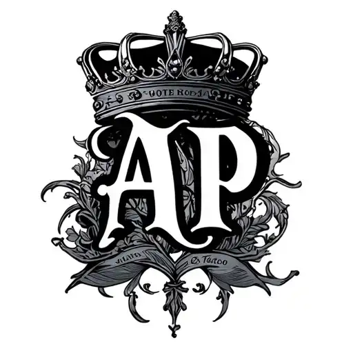 "AP" crown royal tattoo design idea