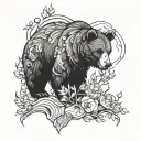bear with hermit tattoo design idea