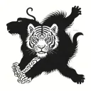 chinese zodiac monkey, dog and tiger emerging tattoo design idea
