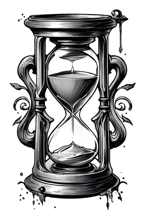 Hourglass mining latern tattoo design idea