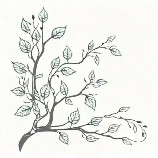 "leaves only fall in the fall" with leaves and a twisted tree branch tattoo design idea