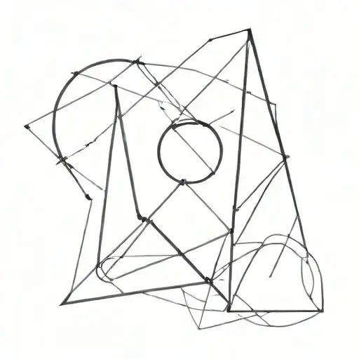 abstract geometric design representing a couple forever together, no color, no shading tattoo design idea