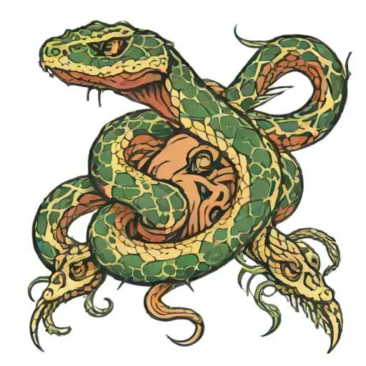 dangerous snake wrapped tattoo design idea