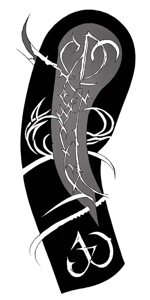 Norse runes, Philosophy, Anarchism, scepticism, simulation coding tattoo design idea