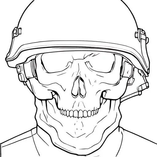 half of a soldier's face in a modern helmet half of a soldier's face skull in a modern helmet tattoo design idea
