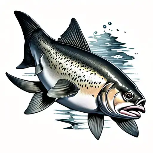 Trout tattoo design idea