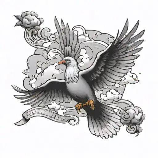 forarm half sleeve with the name levi with doves and clouds  tattoo design idea