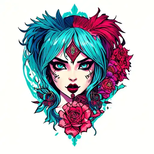 jinx and powder tattoo design idea