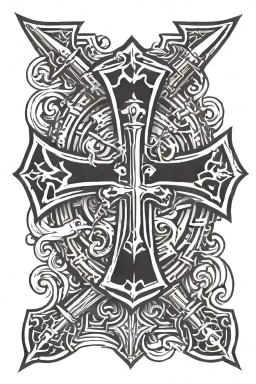 knights Templar cross tattoo design idea